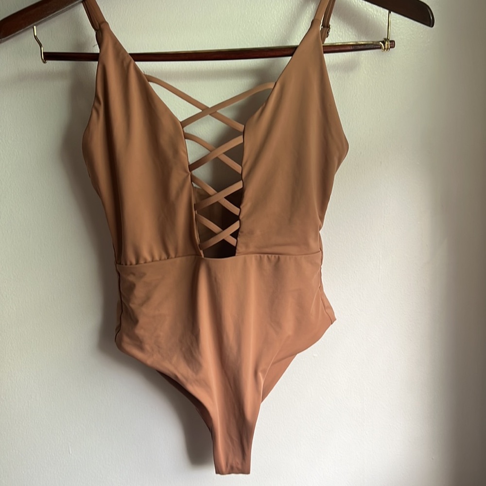 Crisscross sexy one piece (Dusty Rose color)